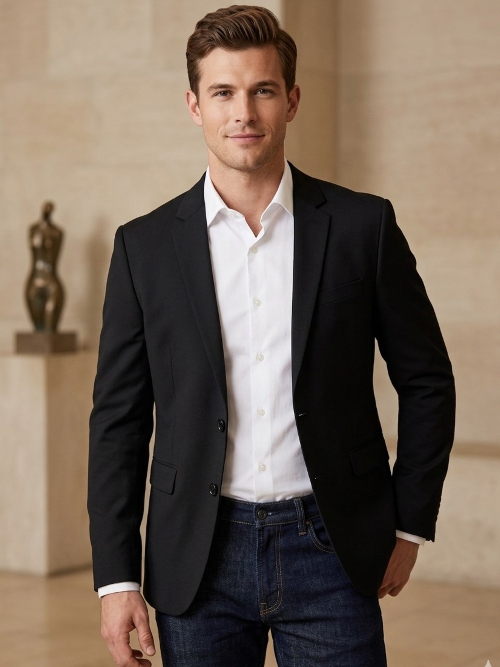 Express Men's 42R Black Innovator Extra Slim 2-Button Stretch Blazer Jacket